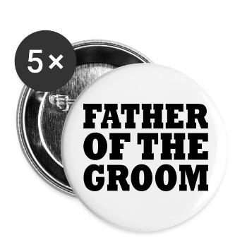 Father of the groom - Lot de 5 petits badges (25 mm) - blanc - Devant