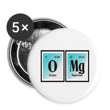 | OMG Tableau périodique des éléments - Lot de 5 petits badges (25 mm) - blanc - Devant