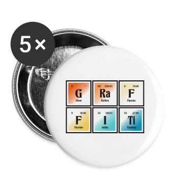 Graffiti | Tableau périodique des éléments - Lot de 5 petits badges (25 mm) - blanc - Devant