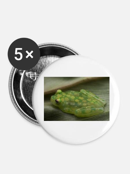 Hyalinobatrachium valerioi - Glass frog - Buttons small 1''/25 mm (5-pack) - white