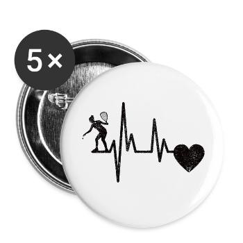 Squash Racquetball Joueurs Squash Jeu Racquetball - Lot de 5 petits badges (25 mm) - blanc - Devant