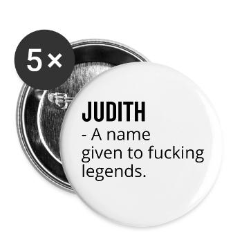 Judith ein Name, der Fucking Legends gegeben wurde - Buttons klein 25 mm (5er Pack) - Weiß - Vorne