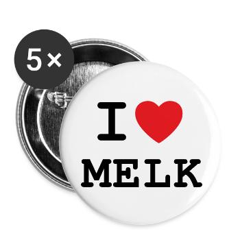 I love Melk - Ich liebe Melk - Buttons klein 25 mm (5er Pack) - Weiß - Vorne