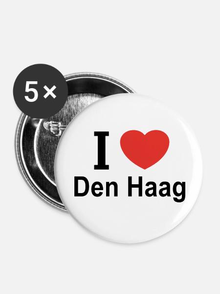 Ich liebe Den Haag - Buttons klein 25 mm (5er Pack) - Weiß