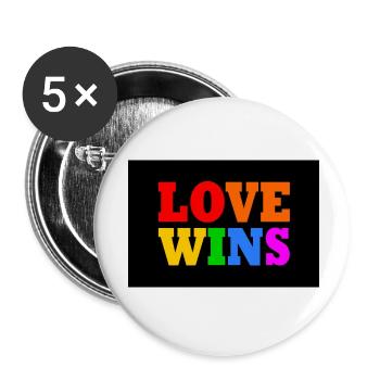 Love wins - Lot de 5 petits badges (25 mm) - blanc - Devant