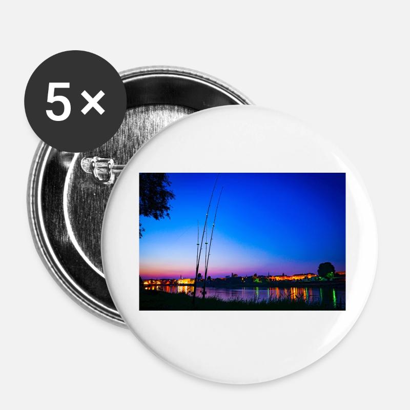 Dresden Elbe - Buttons klein 25 mm (5er Pack) - Weiß