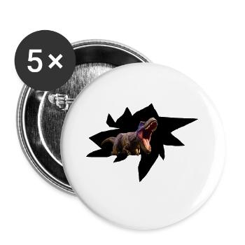 Dinosaure Attack - Lot de 5 petits badges (25 mm) - blanc - Devant
