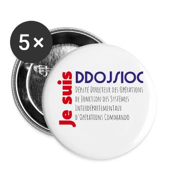 DDOJSIOC - Lot de 5 petits badges (25 mm) - blanc - Devant