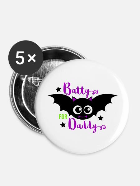 Battys for Daddys - Buttons klein 25 mm (5er Pack) - Weiß