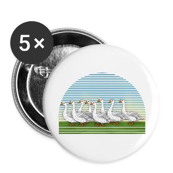 Geese - Buttons small 1''/25 mm (5-pack) - white - Front