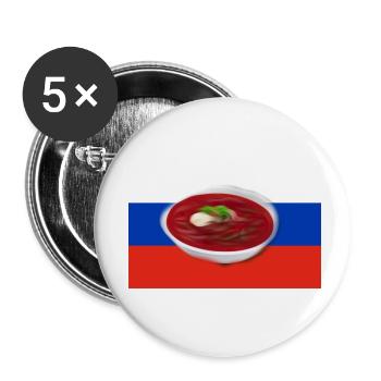 Borschtsch, Russische Suppe - Buttons klein 25 mm (5er Pack) - Weiß - Vorne