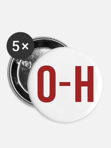 O-H - Buttons klein 25 mm (5er Pack) - Weiß