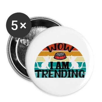 wow je suis tendance - drôle d’amoureux chat - Lot de 5 petits badges (25 mm) - blanc - Devant