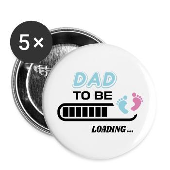 Dad to be. Wait birth gift - Buttons small 1''/25 mm (5-pack) - white - Front