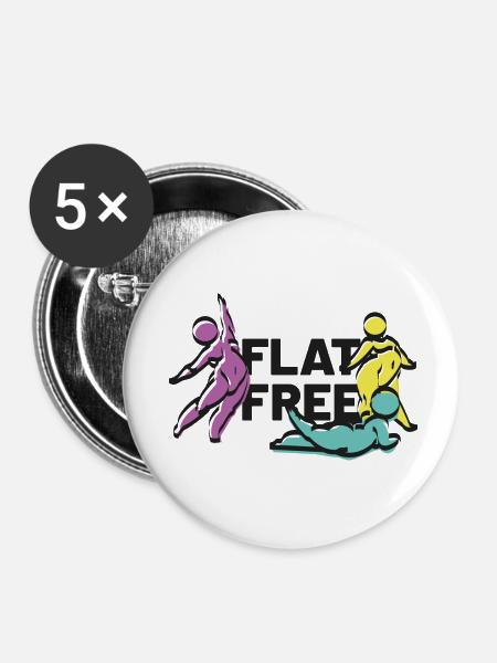 flat free - Buttons klein 25 mm (5er Pack) - Weiß