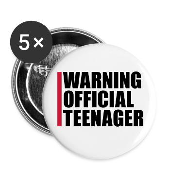 warning official teenager Zitat - Buttons klein 25 mm (5er Pack) - Weiß - Vorne