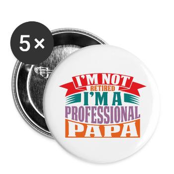 Father's Day - Buttons small 1''/25 mm (5-pack) - white - Front