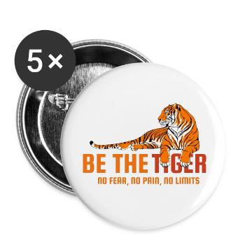 Soit le tigre ! - Edition limité - Lot de 5 petits badges (25 mm) - blanc - Devant