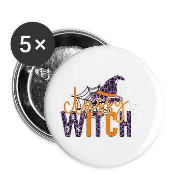 Classy Witch - Buttons small 1''/25 mm (5-pack) - white - Front