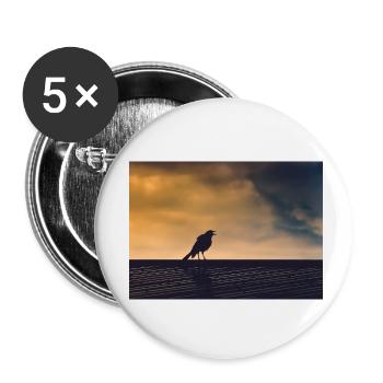 Chant du corbeau - Lot de 5 petits badges (25 mm) - blanc - Devant