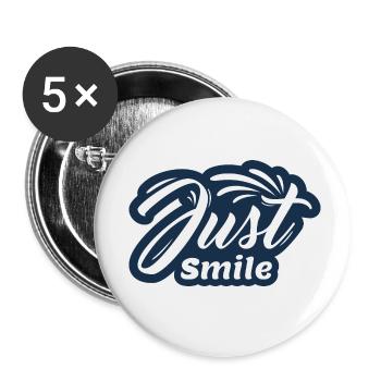 Einfach lächeln - Buttons klein 25 mm (5er Pack) - Weiß - Vorne