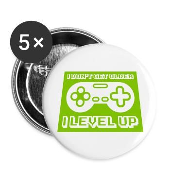 get older level up - Buttons small 1''/25 mm (5-pack) - white - Front