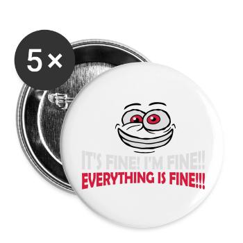everything is fine quote - Buttons small 1''/25 mm (5-pack) - white - Front