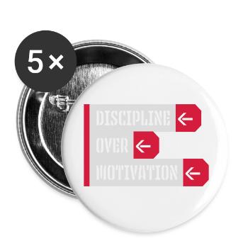 Citation de discipline sur la motivation - Lot de 5 petits badges (25 mm) - blanc - Devant