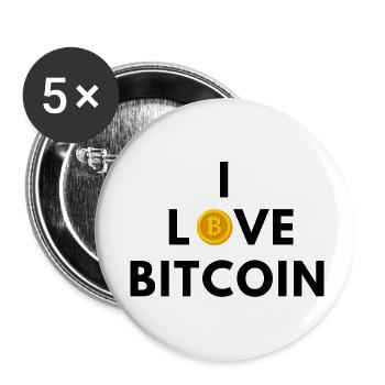 Bitcoin-Blockchain - Buttons klein 25 mm (5er Pack) - Weiß - Vorne