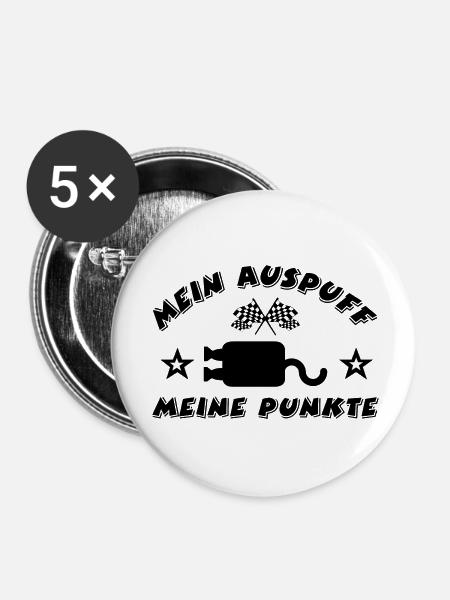 Auto - Buttons klein 25 mm (5er Pack) - Weiß