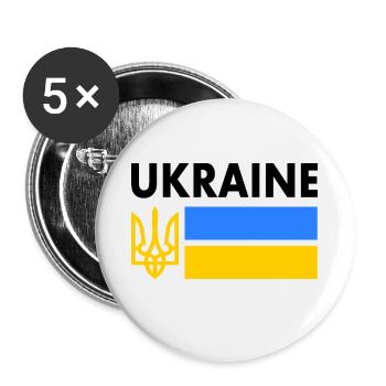 Ukraine - Lot de 5 petits badges (25 mm) - blanc - Devant