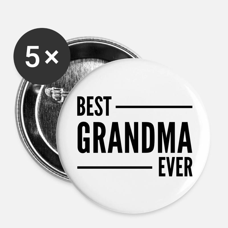 MEILLEURE GRAND-MÈRE DE TOUS LES TEMPS. CADEAU DE GRAND-MÈRE. - Lot de 5 petits badges (25 mm) - blanc
