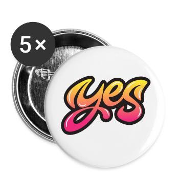 oui chante drôle pas de fille féminisme appliquer toujours - Lot de 5 petits badges (25 mm) - blanc - Devant