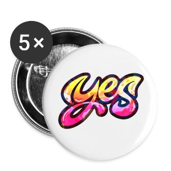 oui chante drôle pas de fille féminisme appliquer toujours - Lot de 5 petits badges (25 mm) - blanc - Devant