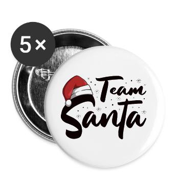 Team Santa Weihnachtsmann Weihnachten Christmas - Buttons klein 25 mm (5er Pack) - Weiß - Vorne