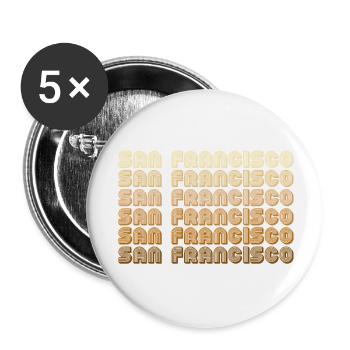 San Francisco Gradient Repeats - Buttons klein 25 mm (5er Pack) - Weiß - Vorne