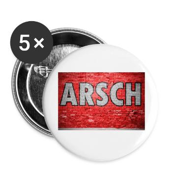 Ass Brick Wall Graffiti - Buttons small 1''/25 mm (5-pack) - white - Front