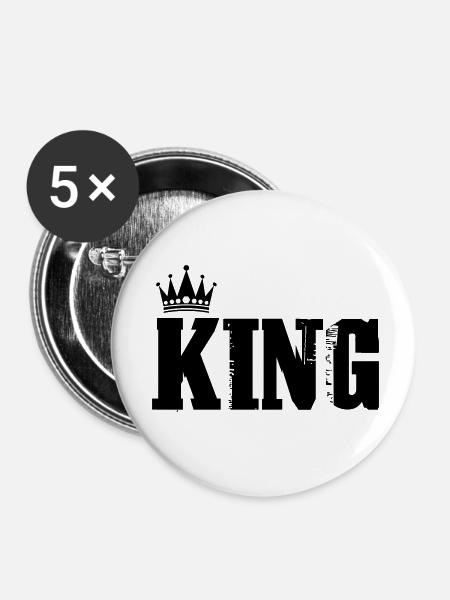 King - Buttons klein 25 mm (5er Pack) - Weiß