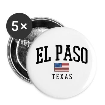 El Paso Texas Retro Shirt - Buttons klein 25 mm (5er Pack) - Weiß - Vorne