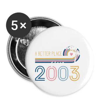 19-jähriges Mädchen macht die Welt besser - Buttons klein 25 mm (5er Pack) - Weiß - Vorne