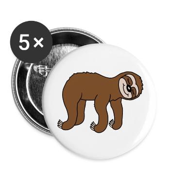 Lying tired sloth sleeps - Buttons small 1''/25 mm (5-pack) - white - Front