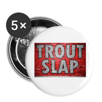 Trout Slap Brick Wall Graffiti - Buttons small 1''/25 mm (5-pack) - white - Front