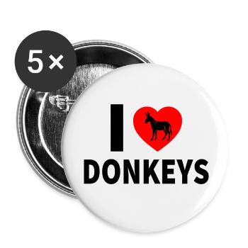 Esel - Buttons klein 25 mm (5er Pack) - Weiß - Vorne