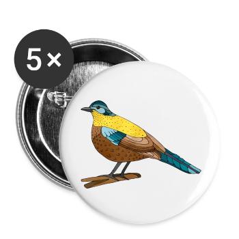 Bird - Buttons small 1''/25 mm (5-pack) - white - Front