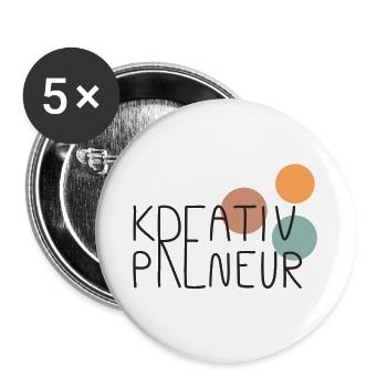Kreativpreneur - Buttons klein 25 mm (5er Pack) - Weiß - Vorne