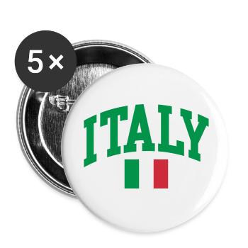 Drapeau italien - Lot de 5 petits badges (25 mm) - blanc - Devant