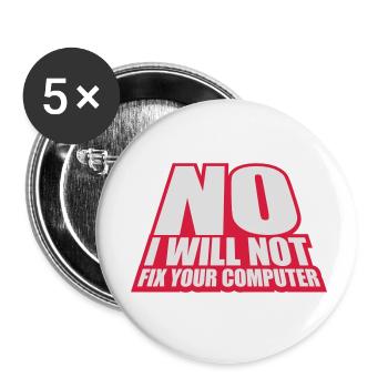 not fix your computer - Buttons small 1''/25 mm (5-pack) - white - Front