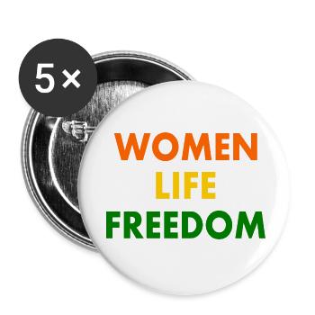 Women life freedom iran - Buttons klein 25 mm (5er Pack) - Weiß - Vorne