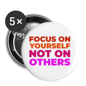 Focus on yourself - Buttons small 1''/25 mm (5-pack) - white - Front