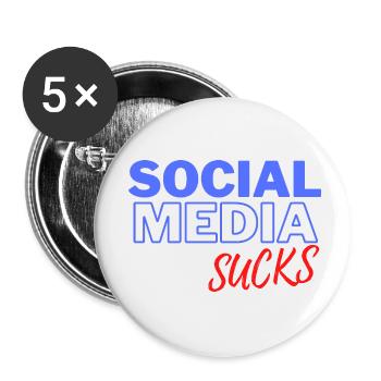 Social Media Sucks - Buttons small 1''/25 mm (5-pack) - white - Front